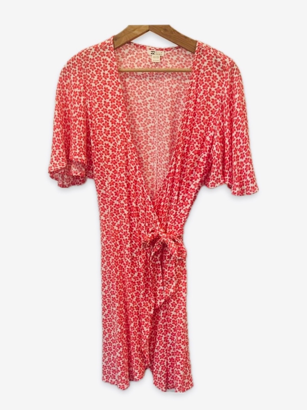 Billabong All For You Red Floral Wrap Dress